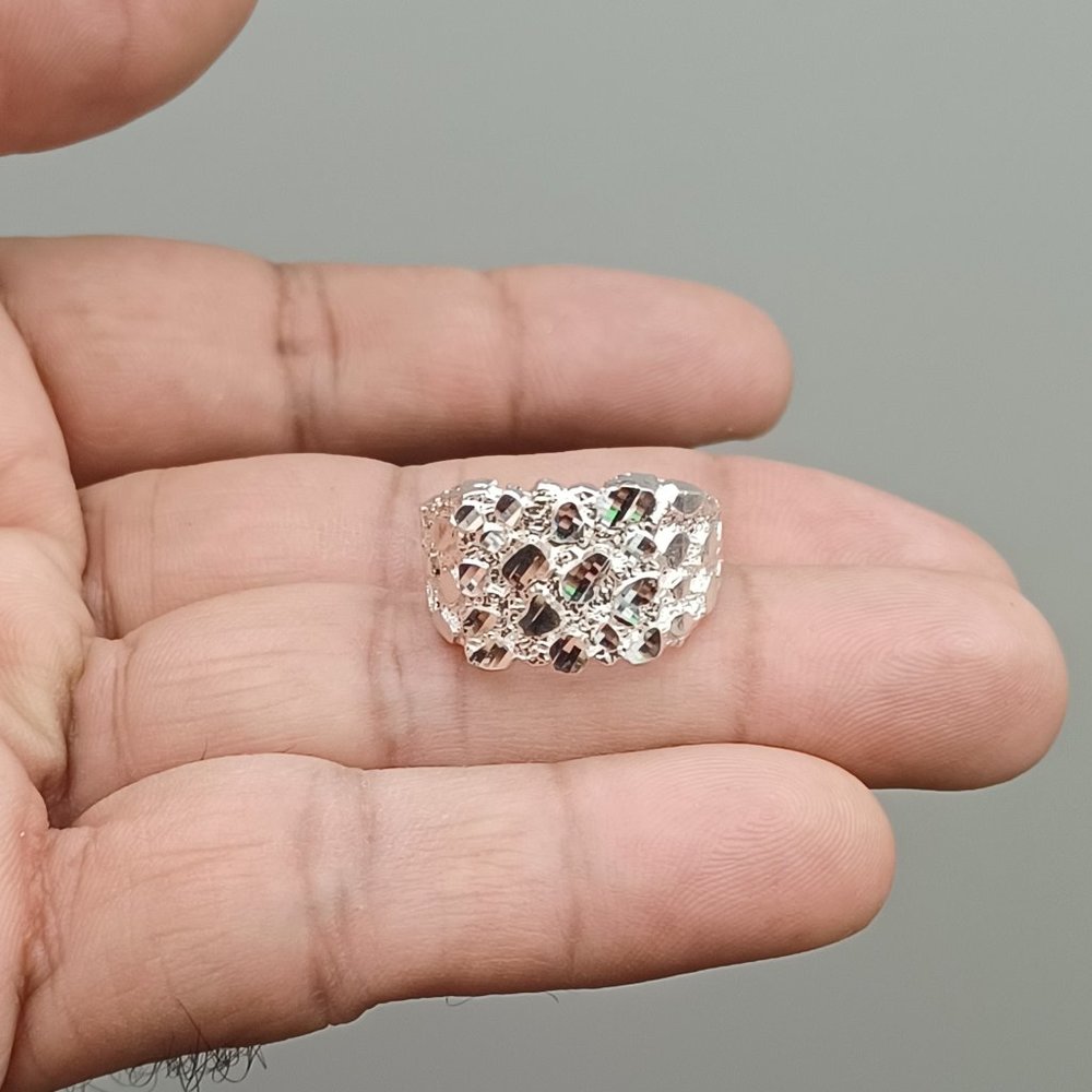 925 Sterling Silver Nuggets Ring Size 10